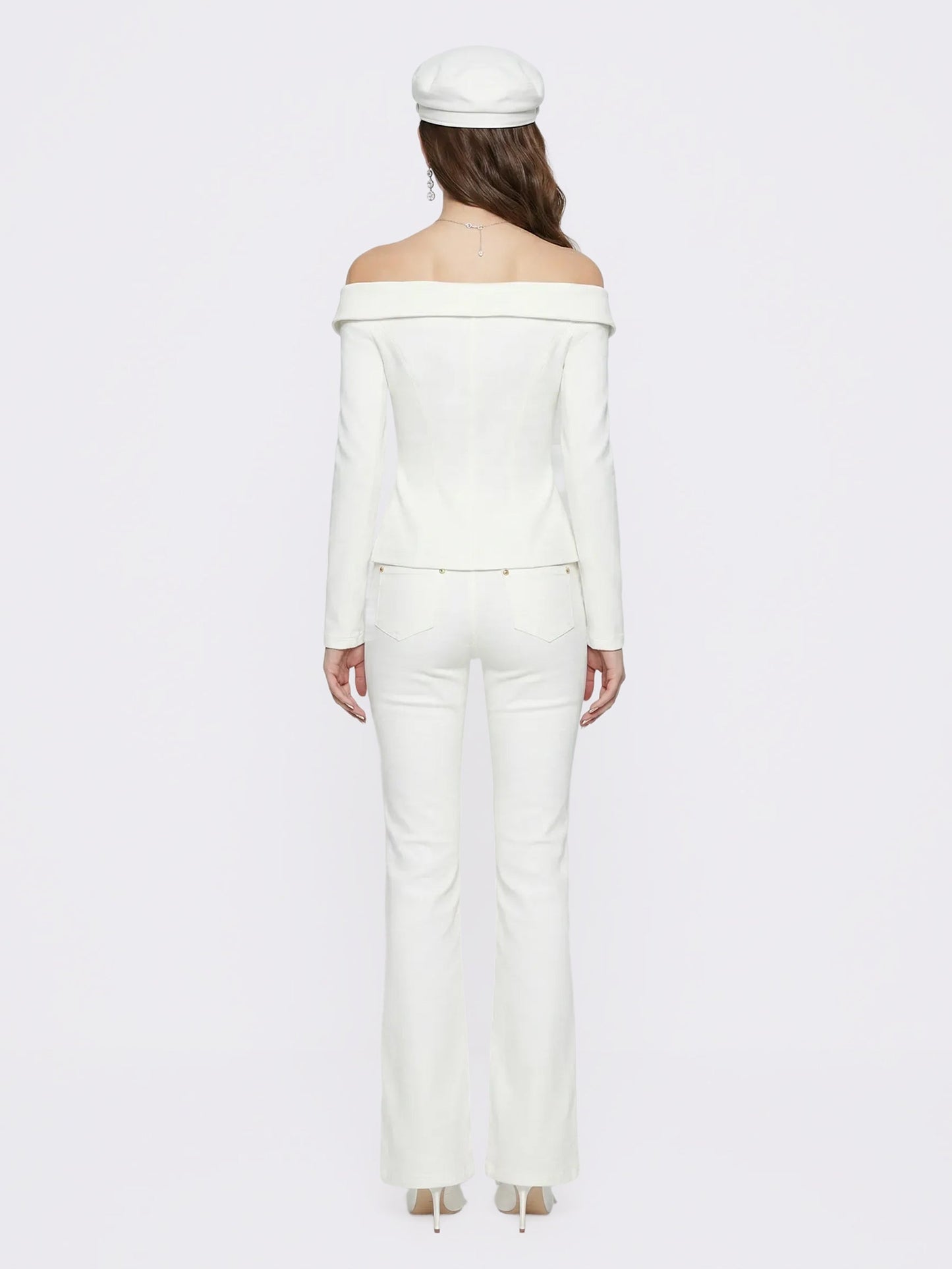 Bettina High-Waist White Denim Jeans
