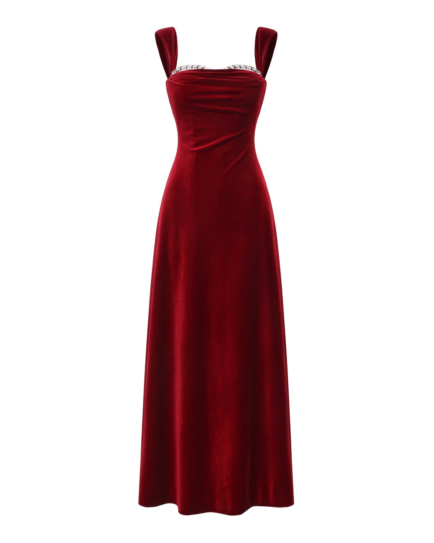 Belle Velvet Maxi Dress (Red)
