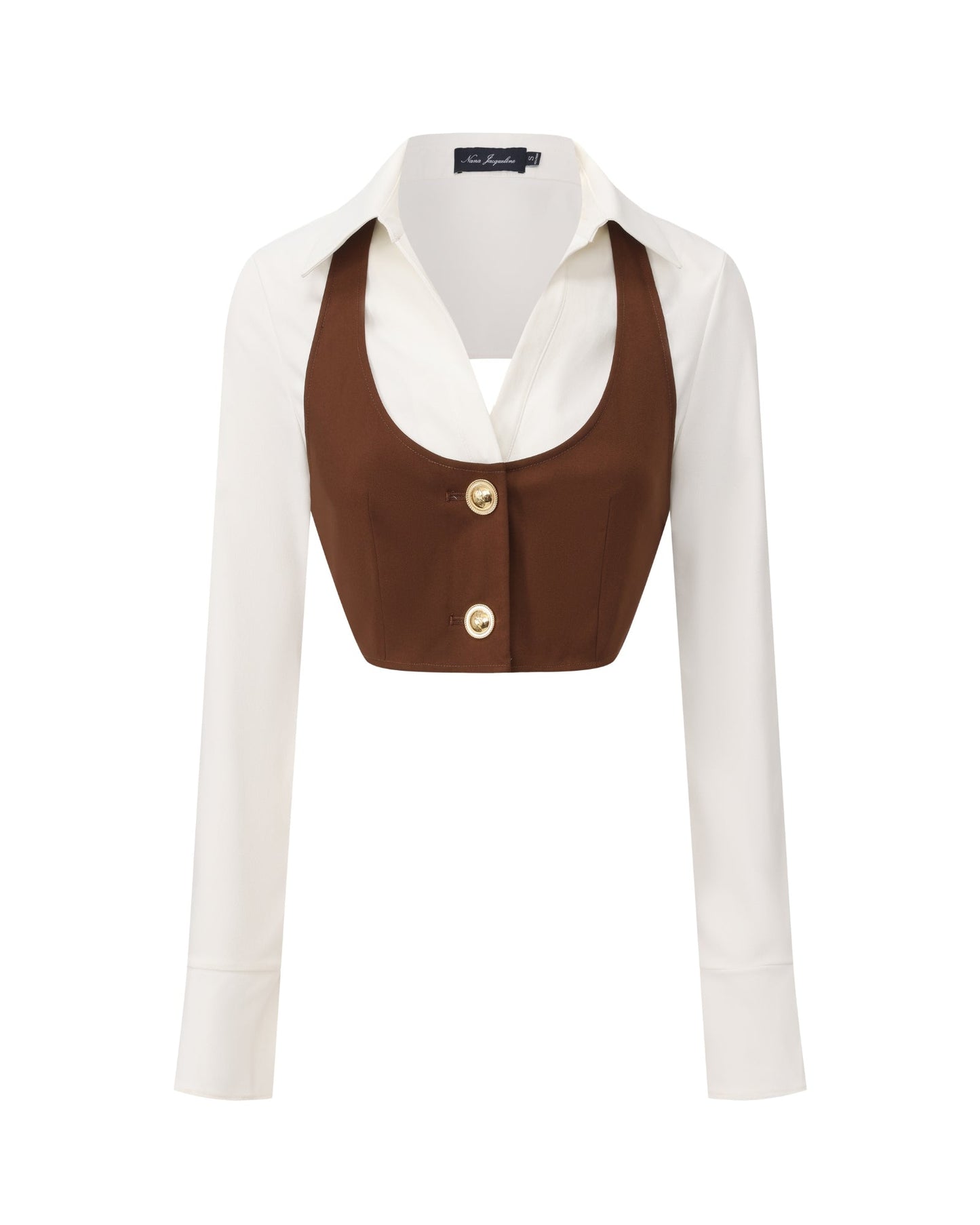 Celine Top (Brown & White)