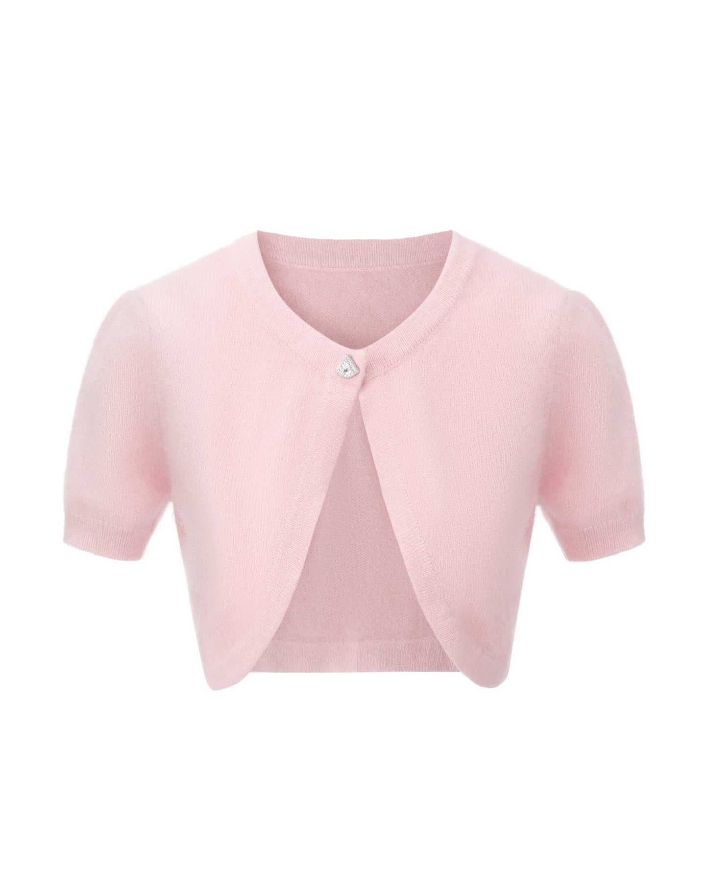 Elara Knitted Cropped Cardigan (Pink)