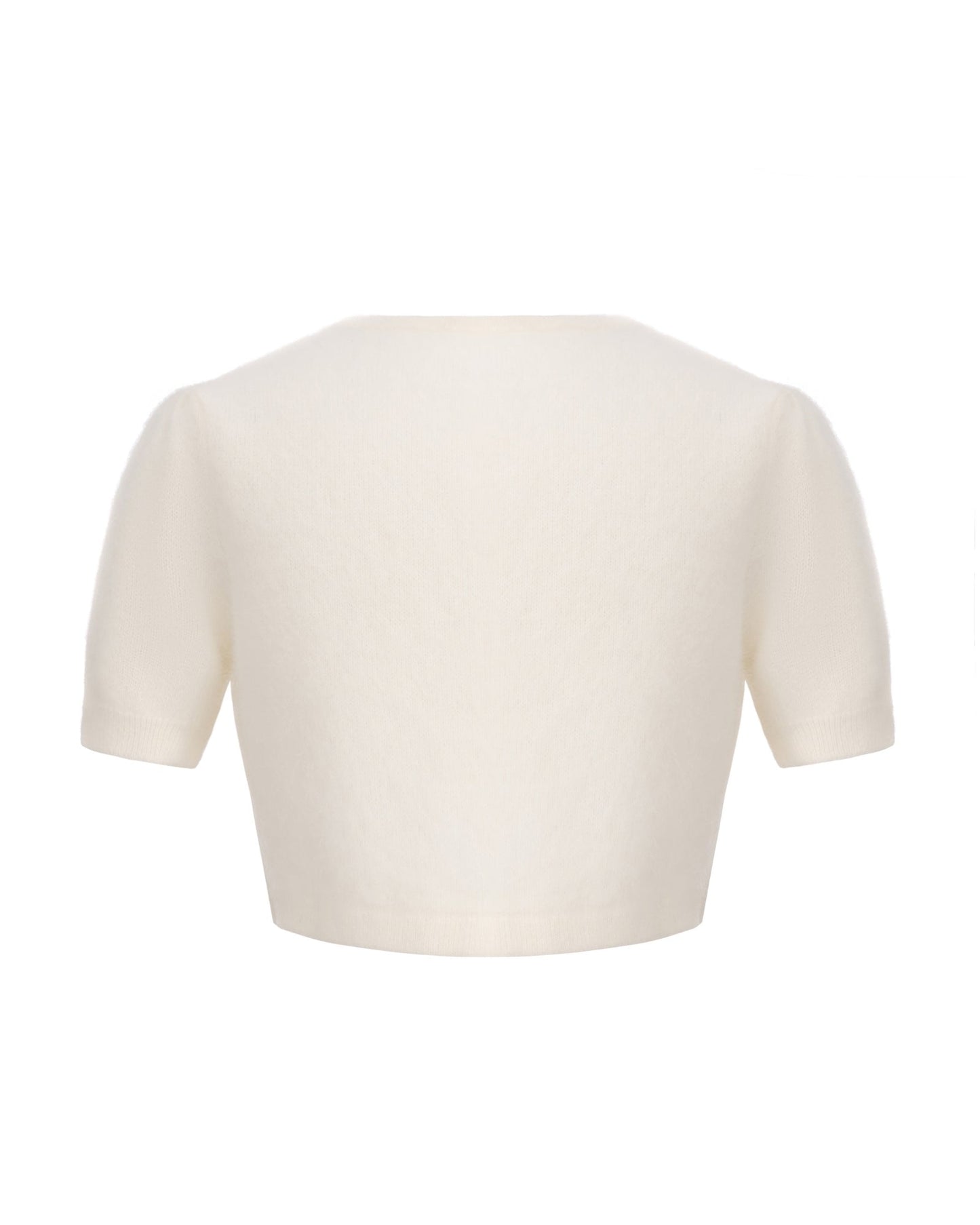 Elara Knitted Cropped Cardigan (White)