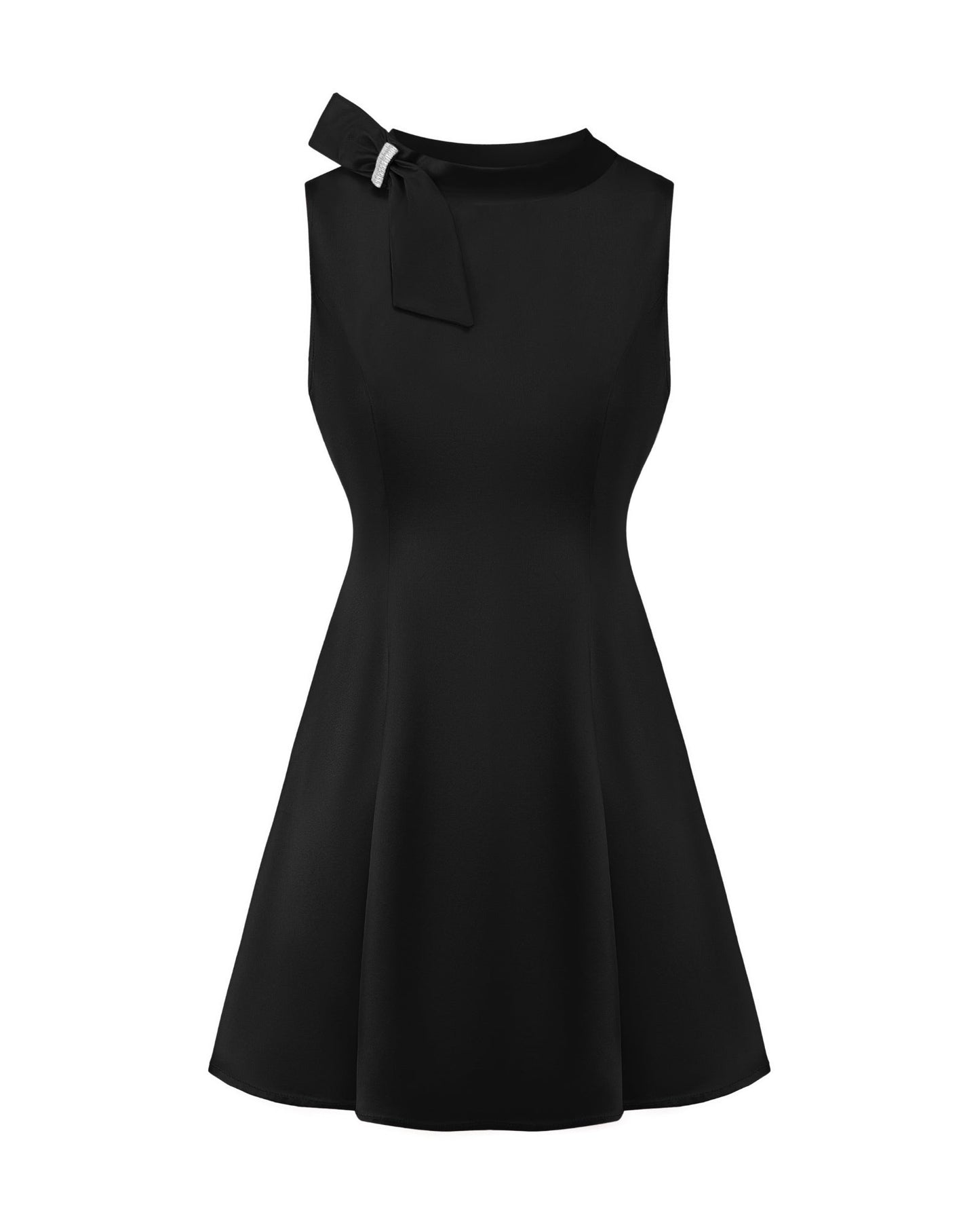 Lila Satin Mini Dress (Black)