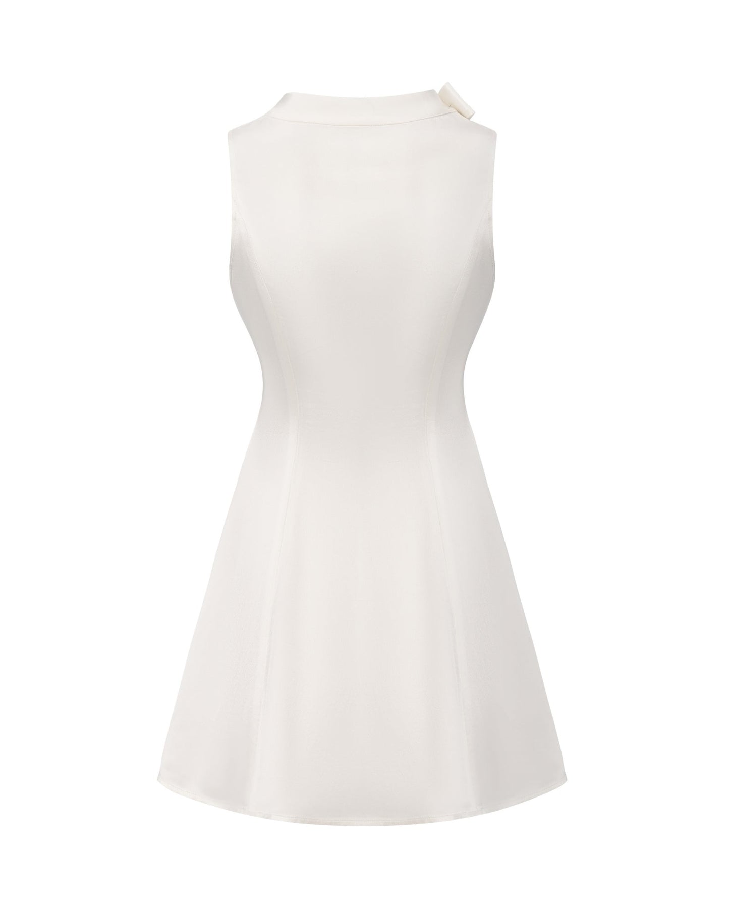 Lila Satin Mini Dress (White)
