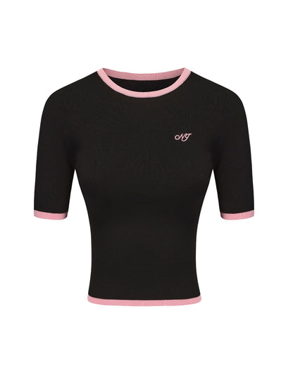 Luna Top (Black & Pink)