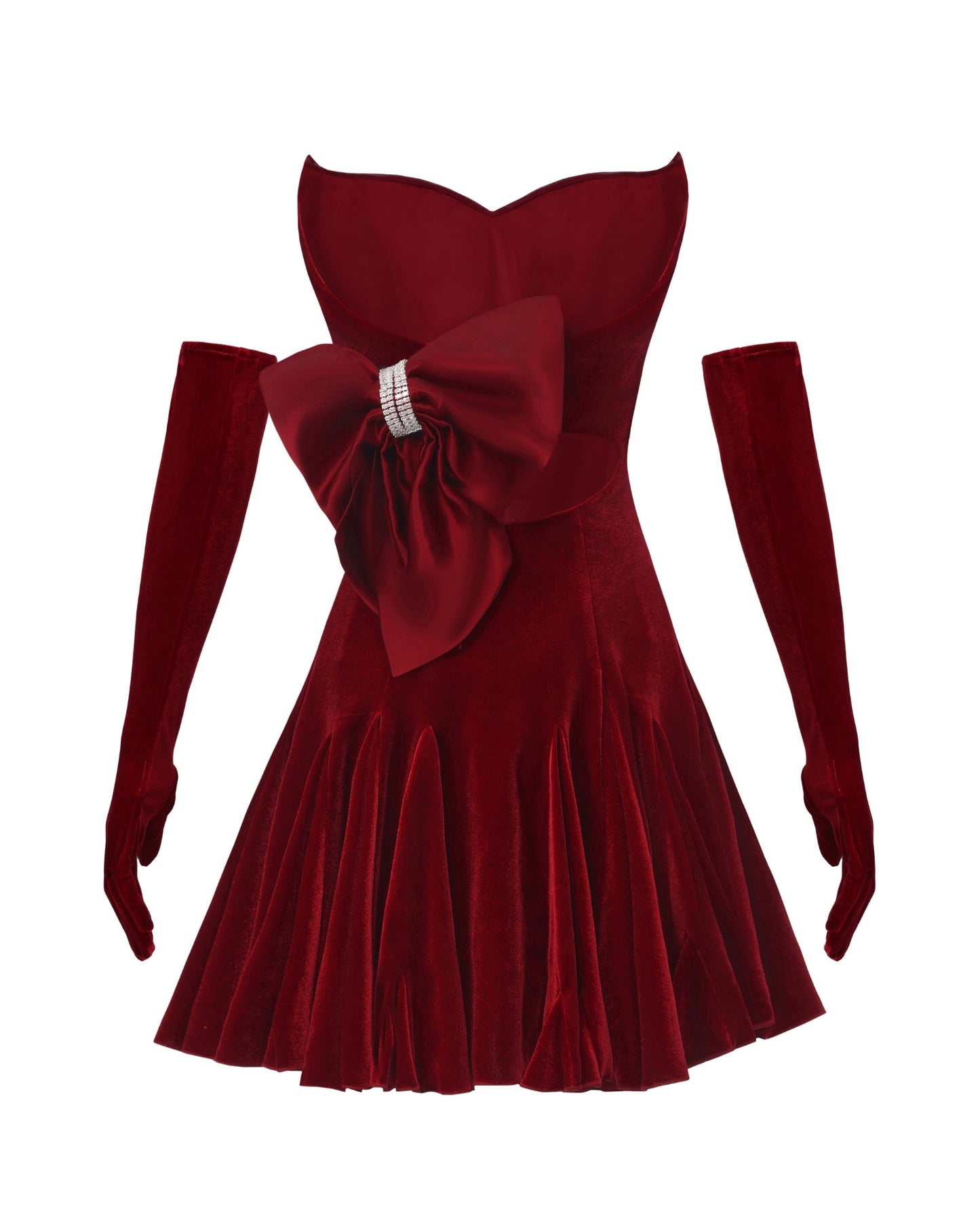 Madeleine Velvet Mini Dress (Red)