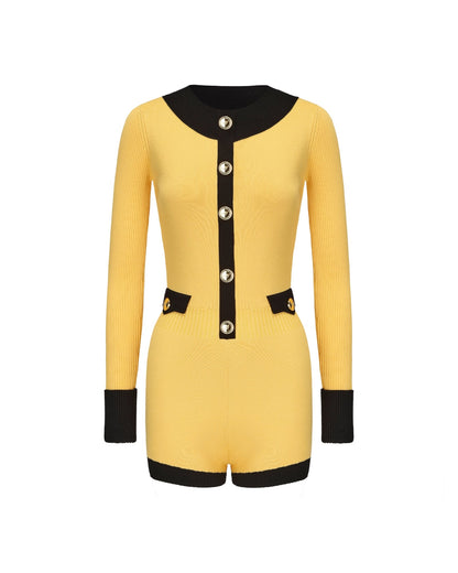 Matilda Knit Jumpsuit (Yellow) (Final Sale)