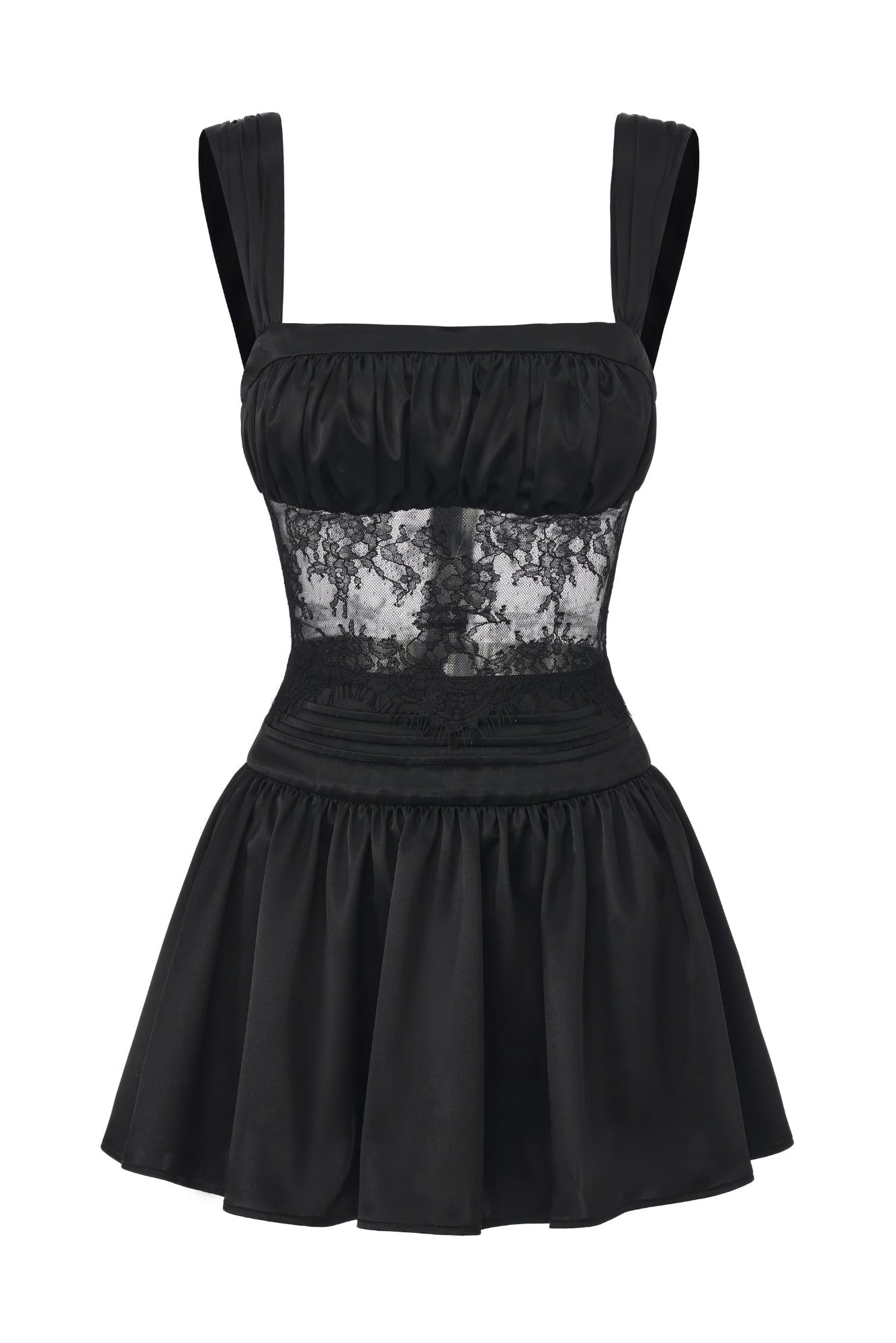 Naomi Lace Satin Mini Dress