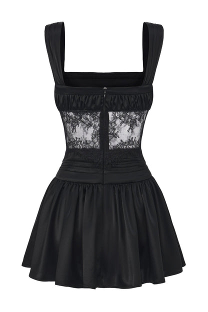 Naomi Lace Satin Mini Dress