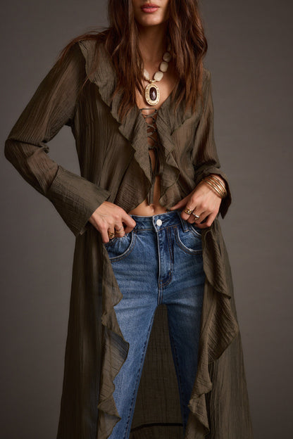 Naomi Olive Longline Top