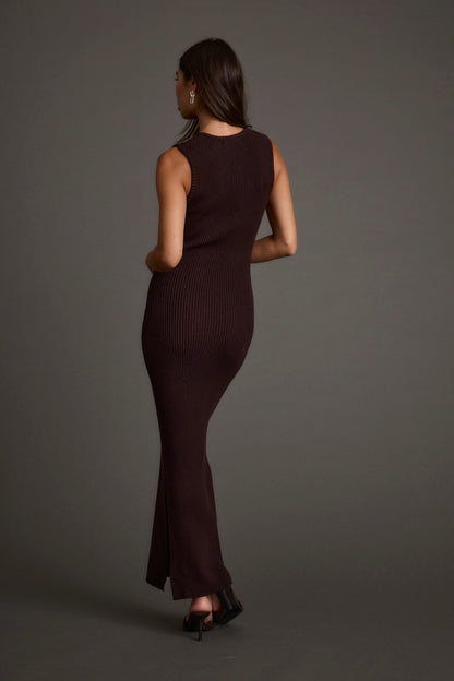 Natasha Espresso Sweater Midi Dress