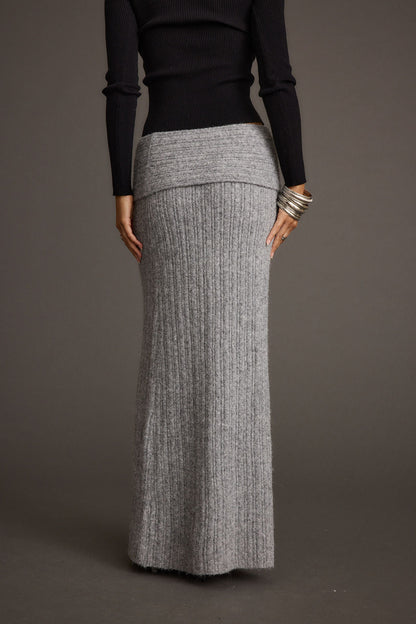 Pamela Heather Grey Sweater Maxi Skirt