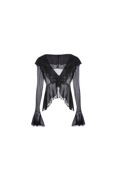Gabriella Cardigan Top (Black)