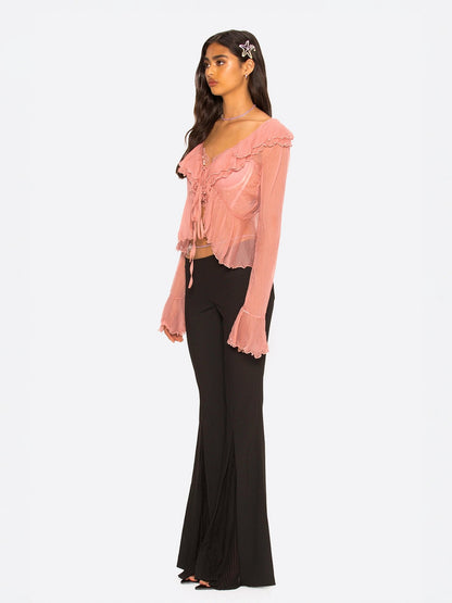 Gabriella Cardigan Top (Pink)