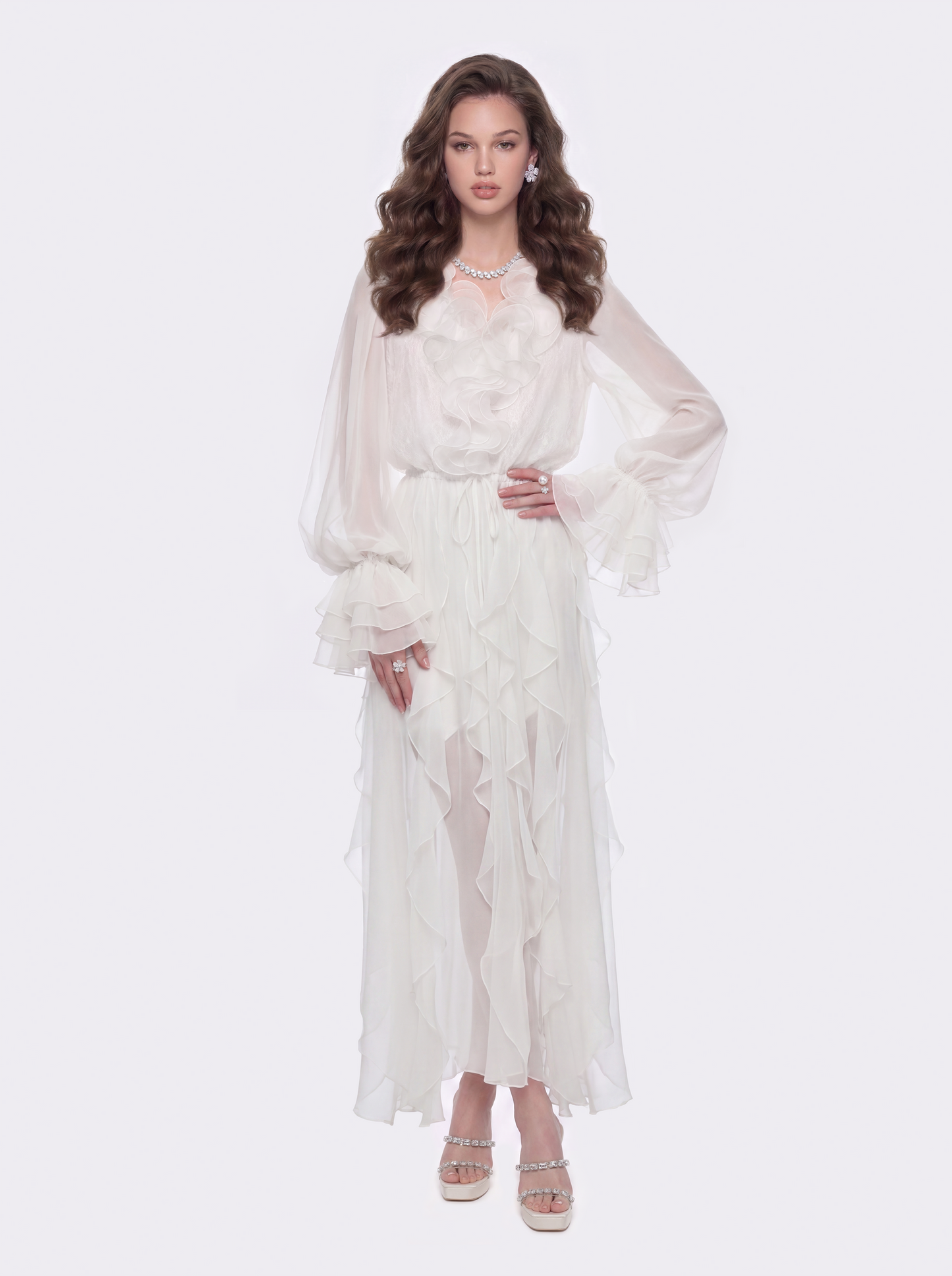 Capri Ruffle White Dress