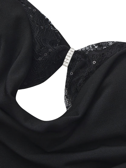 Maeve Cowl-Neck Black Dress