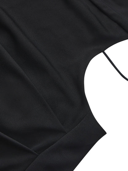 Maeve Cowl-Neck Black Dress