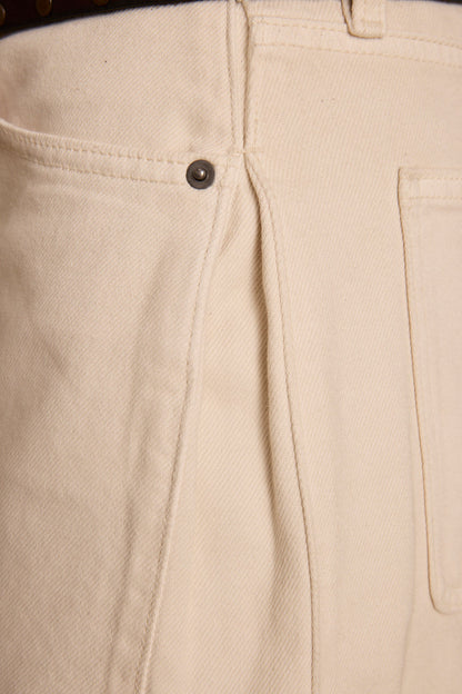 Wrenley Bone Pleated Denim Shorts