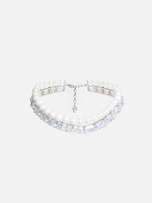 Gracey Pearl Crystal Choker Necklace (Final Sale)