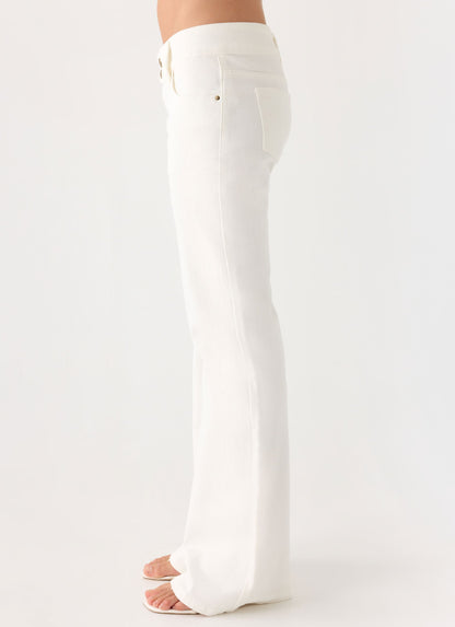 Robbie Super Low Denim Jeans - White