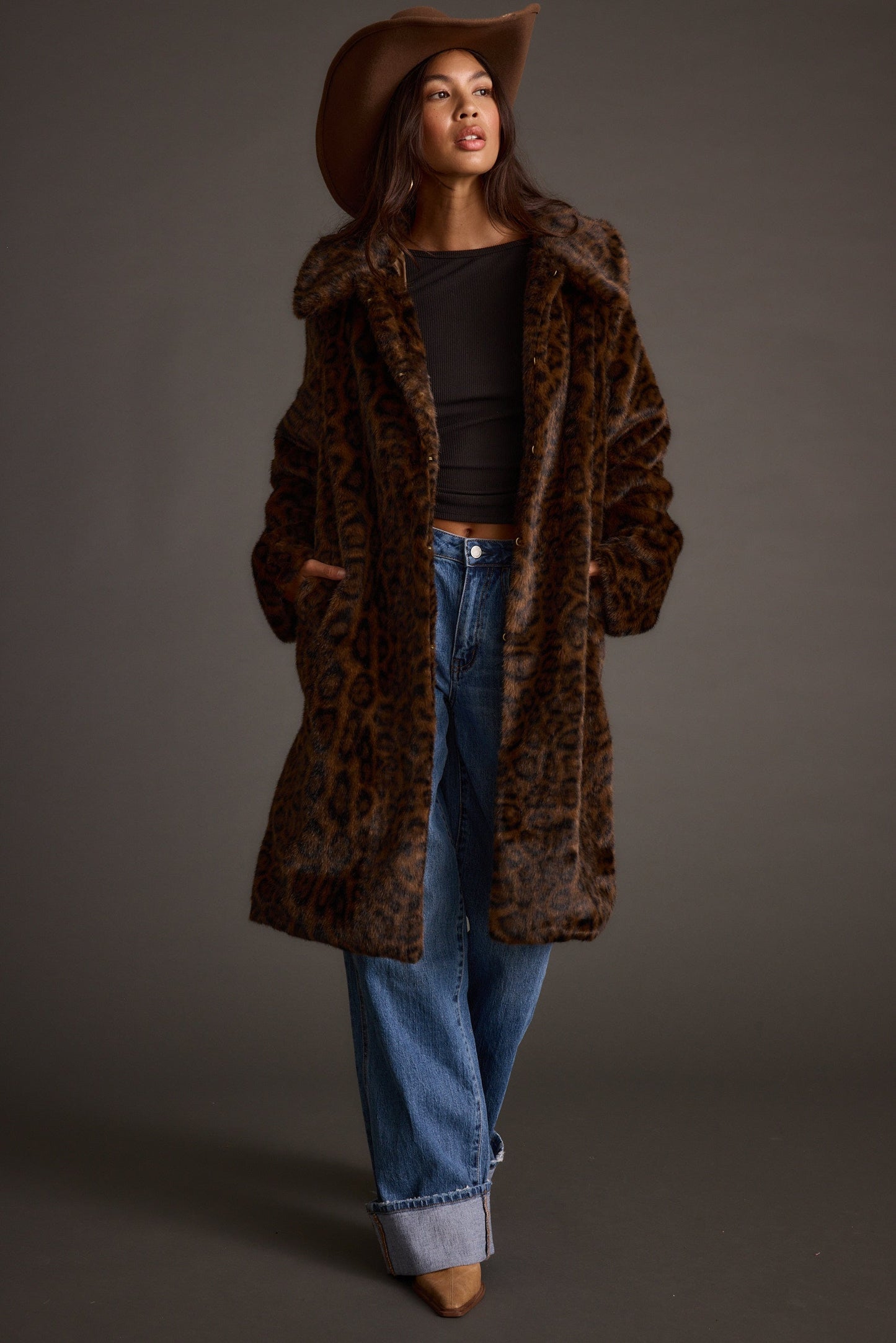Rochelle Leopard Faux Fur Coat