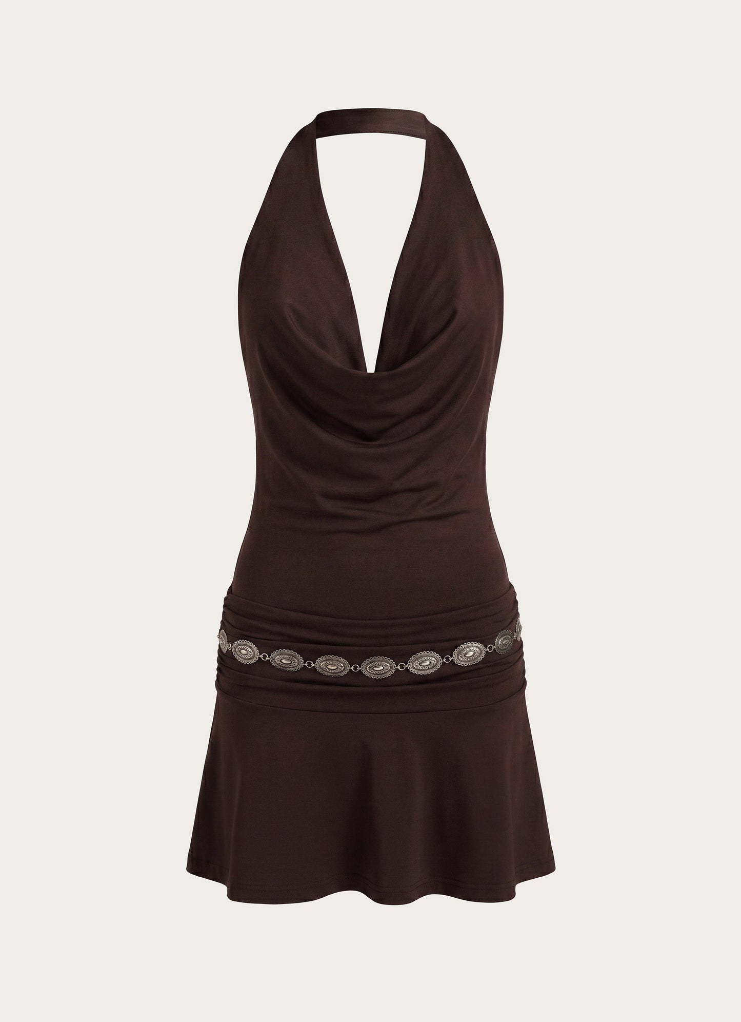 Rude Love Belt Mini Dress - Chocolate