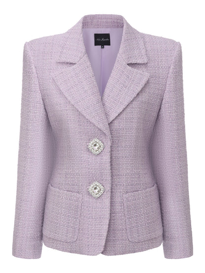 Maya Textured Lapel Purple Suit Jacket