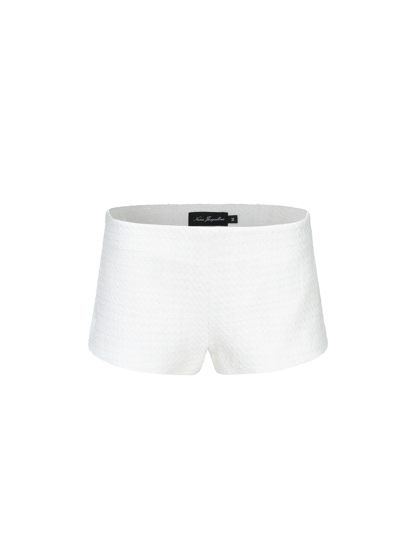 Annabella Textured White Woven Shorts