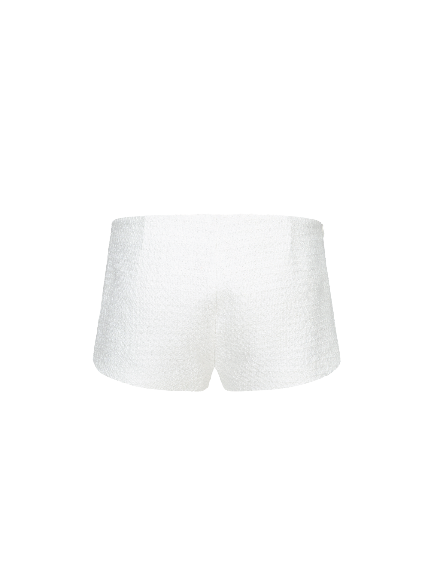 Annabella Textured White Woven Shorts