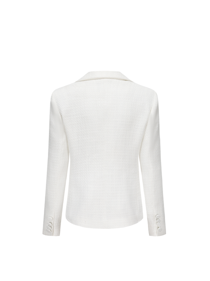 Maya Textured Lapel White Suit Jacket (Final Sale)