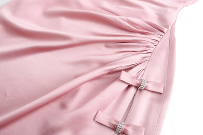 Amy Satin Dress (Pink)