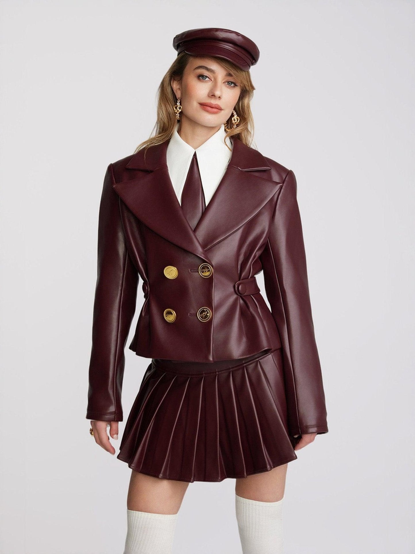 Mirabel Faux Leather Jacket (Brown) (Final Sale)
