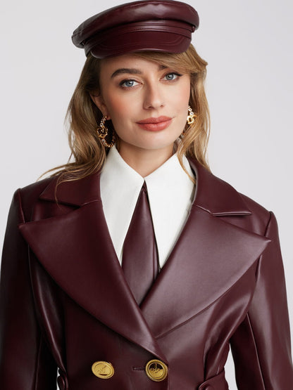 Mirabel Faux Leather Jacket (Brown) (Final Sale)