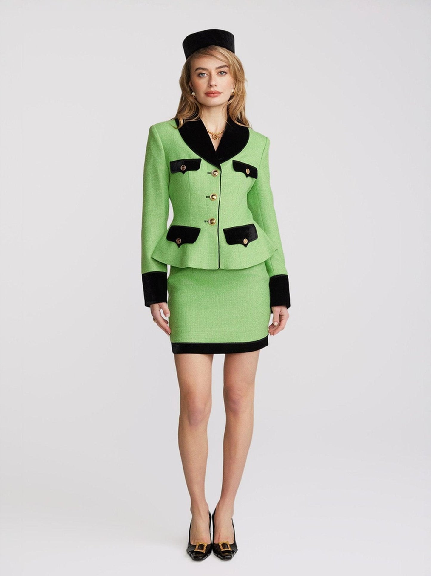 Michelle Tweed Skirt (Green) (Final Sale)