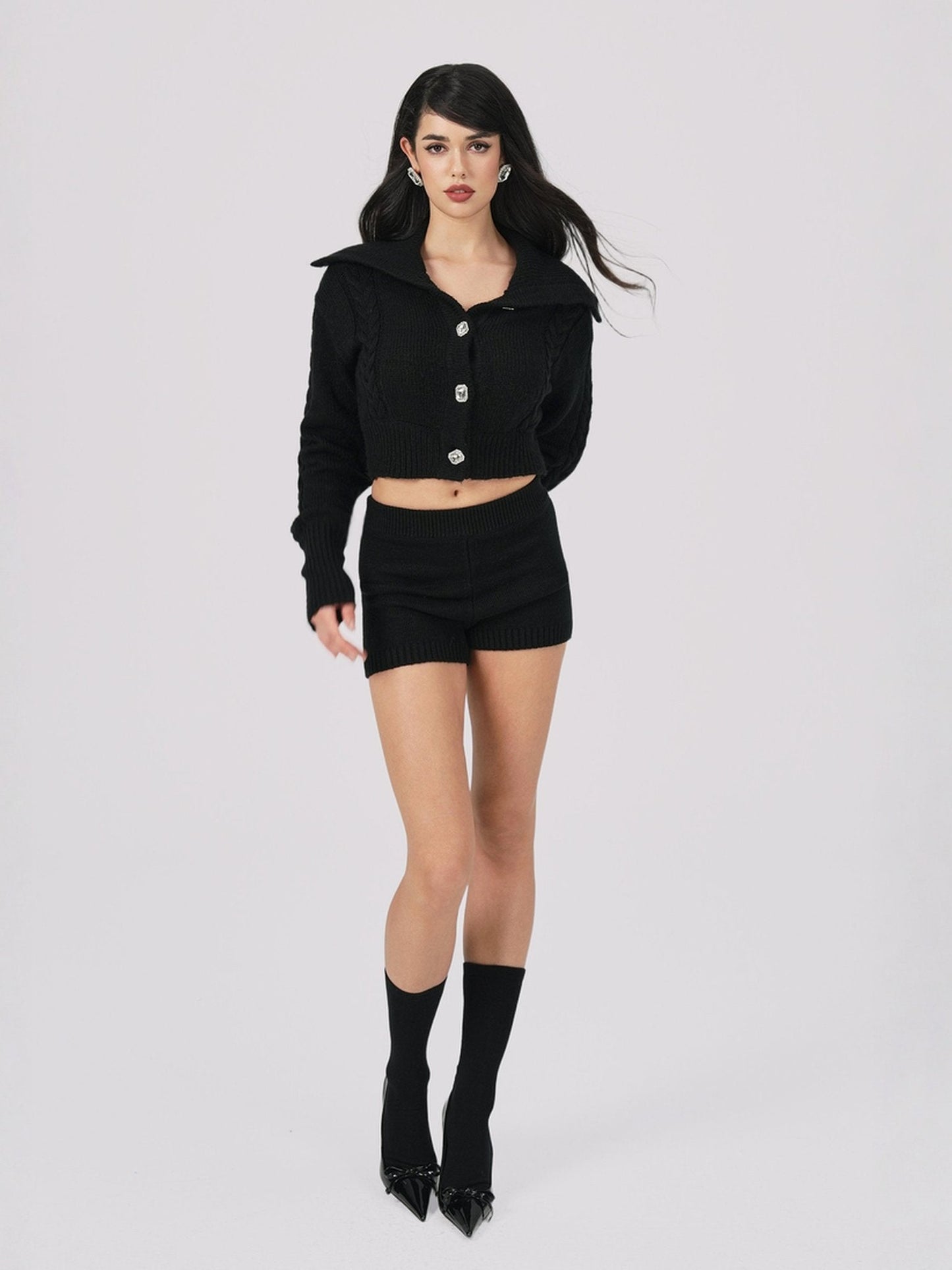 Addison Coat + Scarf Set (Black) (Final Sale)