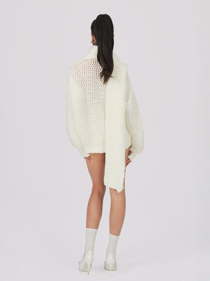 Alexis Cardigan + Scarf Set (White) (Final Sale)
