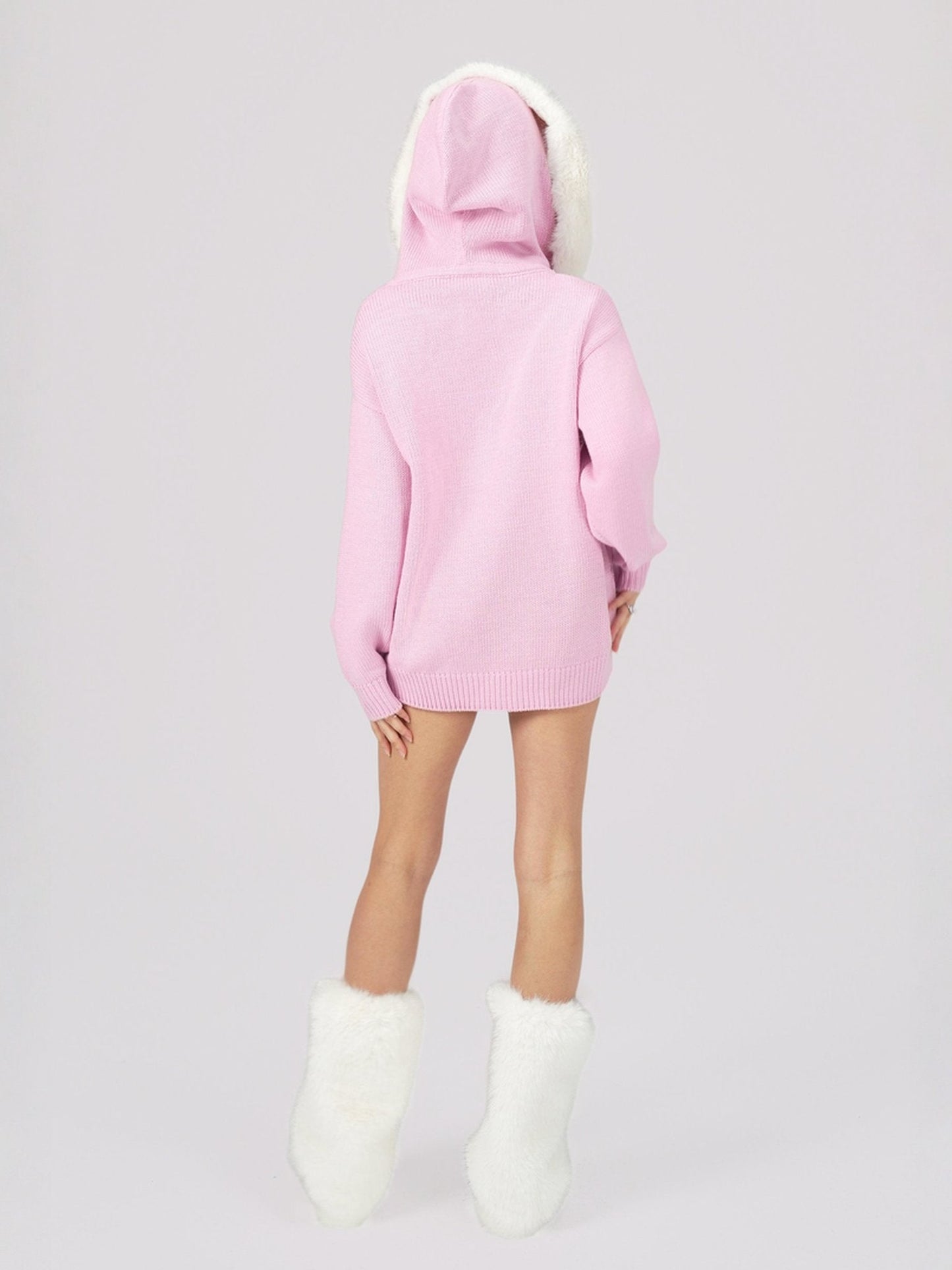 Ava Fur Sweatshirt (Pink) (Final Sale)