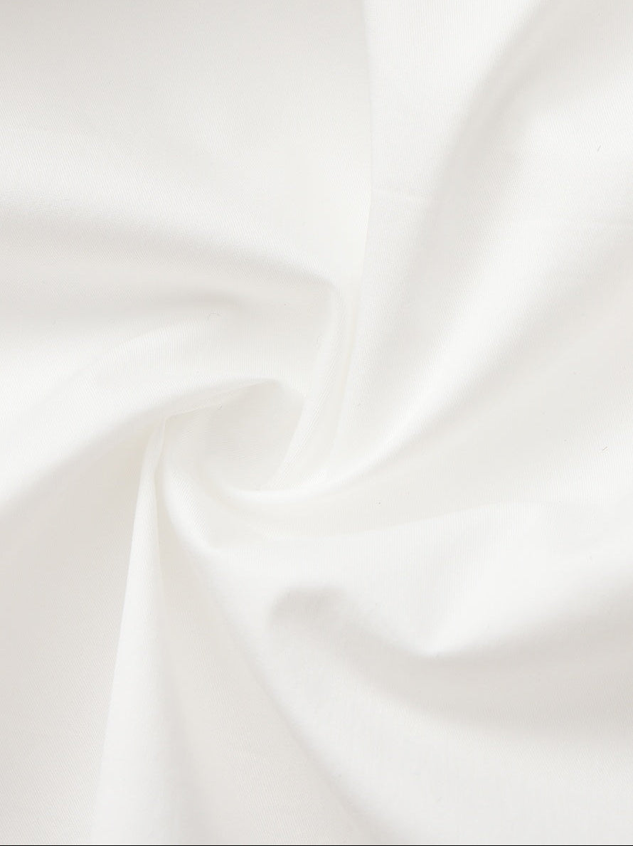 Claudine High-Waist A-Line White Midi Skirt