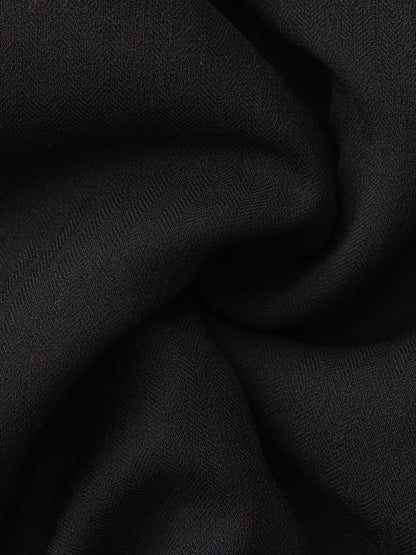 Claudine Bow-Back Wool Black Coat