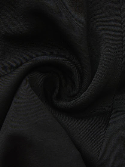Alessandra Deep V Black Mini Dress