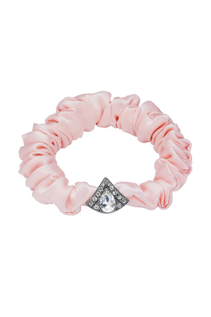 Helene Crystal-Detail Silk Pastel Scrunchie Set
