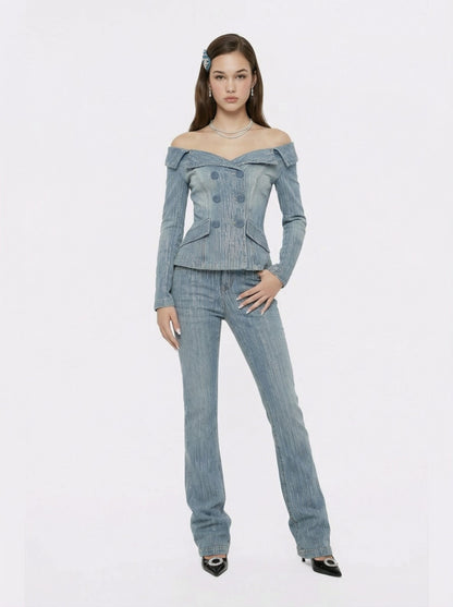 Gia High-Waist Crystal Jeans