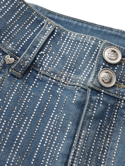 Gia High-Waist Crystal Jeans