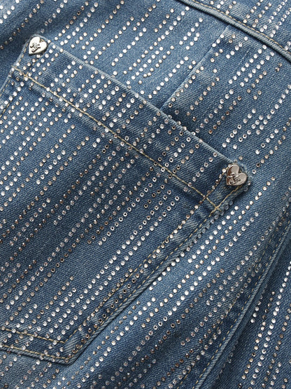 Gia High-Waist Crystal Jeans