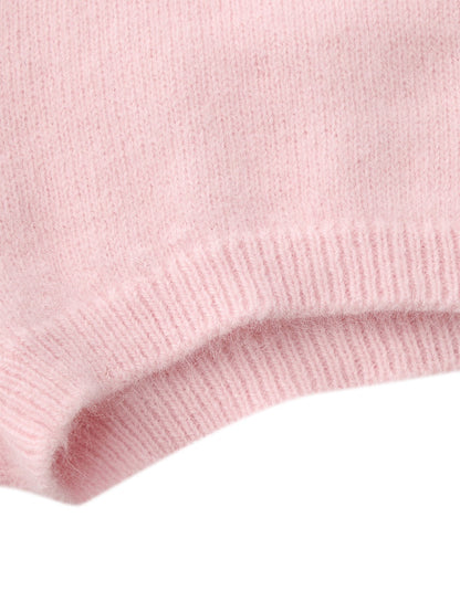Brigitte Brushed Knit Pink Micro Shorts