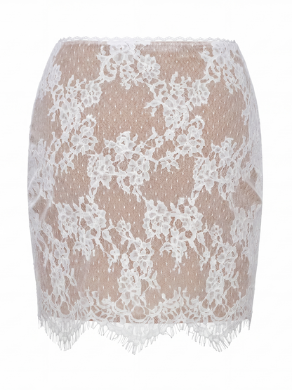 Alexandra Lace White Skirt
