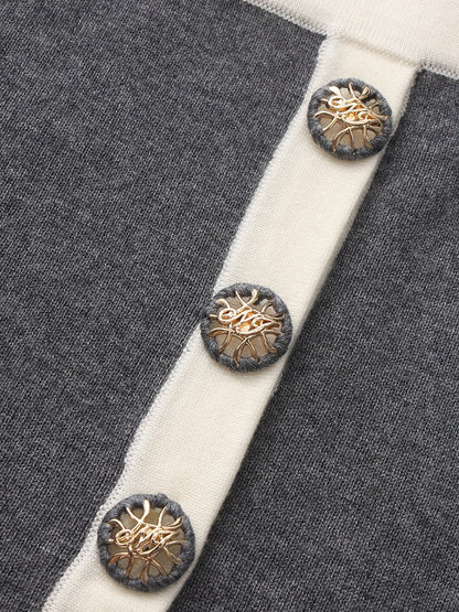 Lisette Contrast-Trim Grey Knit Three-Piece Set