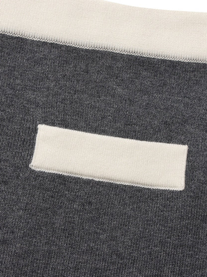 Lisette Contrast-Trim Grey Knit Three-Piece Set