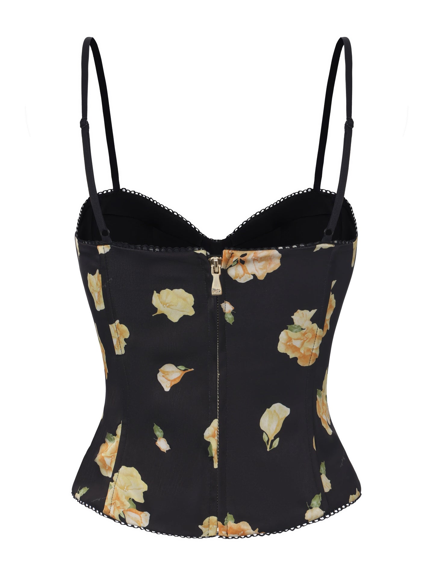 Mila Corset Black Floral Top