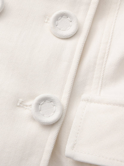 Monique Tailored White Denim Top