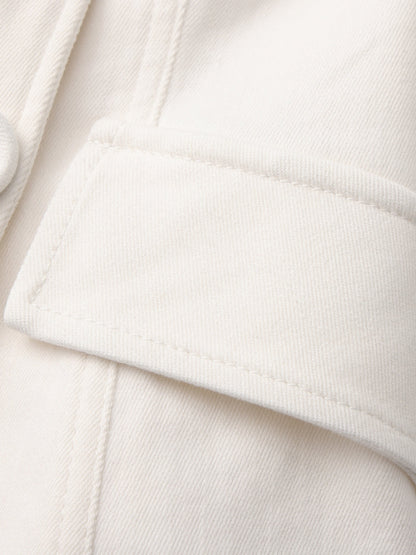 Monique Tailored White Denim Top